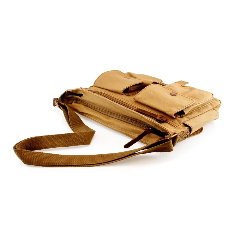 Men's Vintage Canvas  Satchel School Military Shoulder Messenger Crossbody Hiking Bag