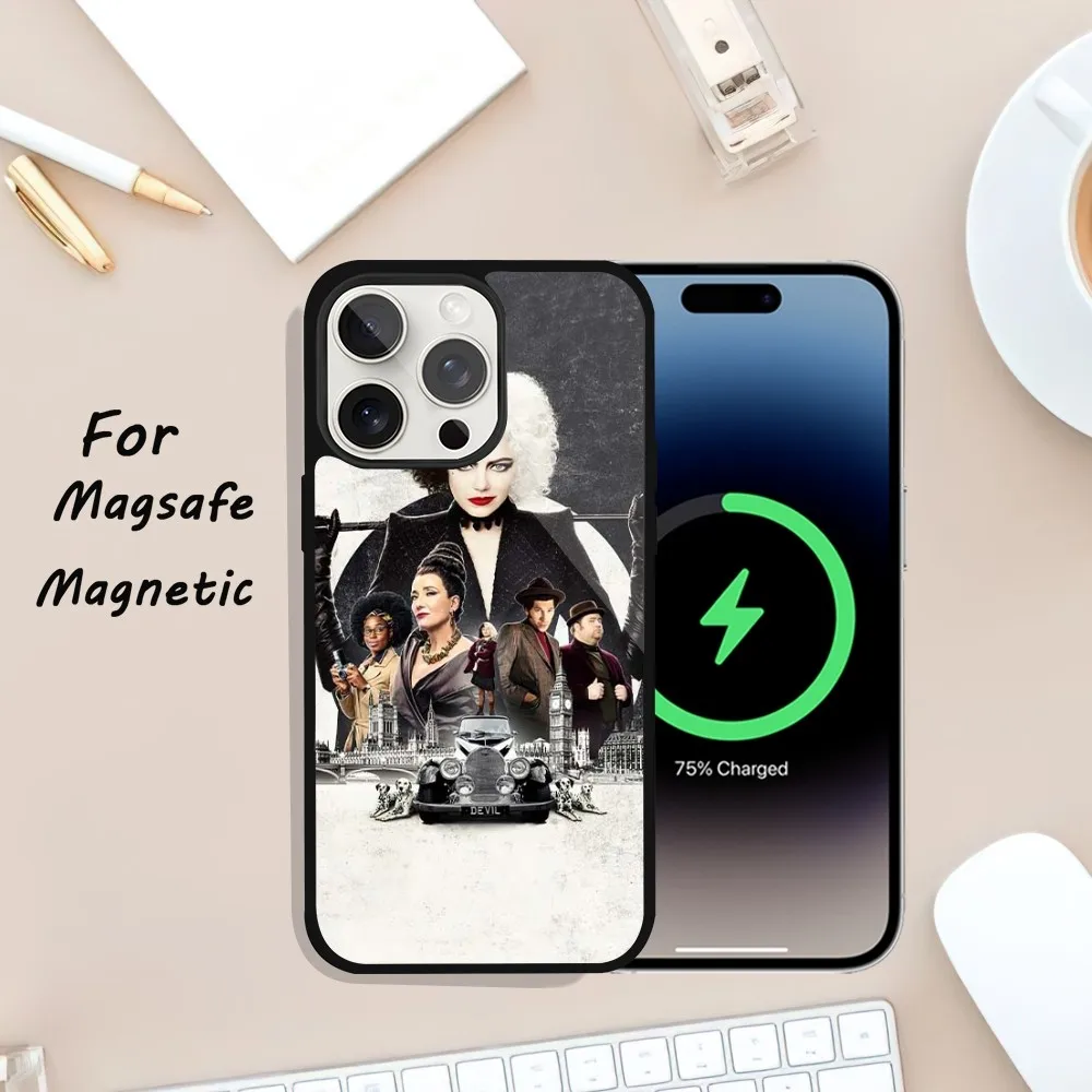 Чехол для телефона C-Cruella iPhone 11 13 12 14 15 Plus Max Pro Magsafe Магнитный чехол беспроводной