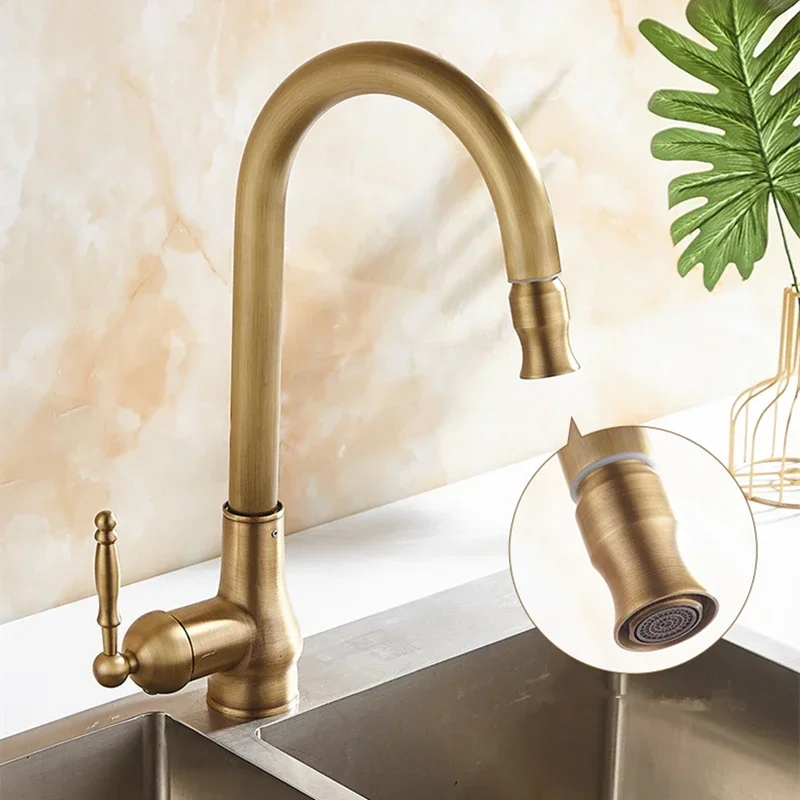 Смеситель для кухни Выдвижной кран холодной и горячей воды умывальника