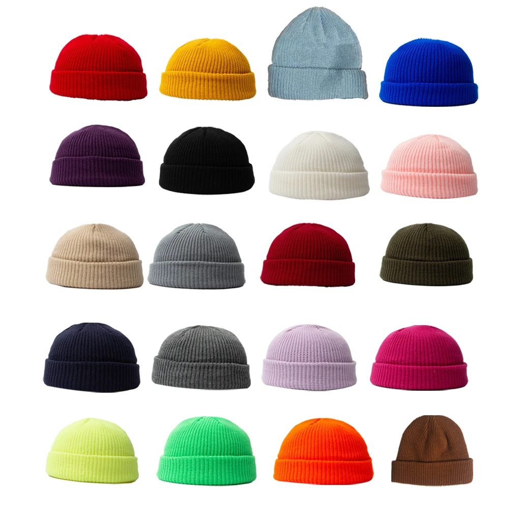 

Winter Knitted Yarn Hat Casual Outdoor Warm Short Head Caps Color Supple Men Women Hats Snowboarding Skiing Red