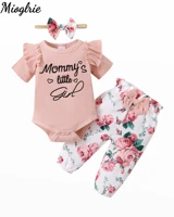 newborn infant baby girl clothes ruffle romper toddler girl floral cotton pant sets girls clothing outfit