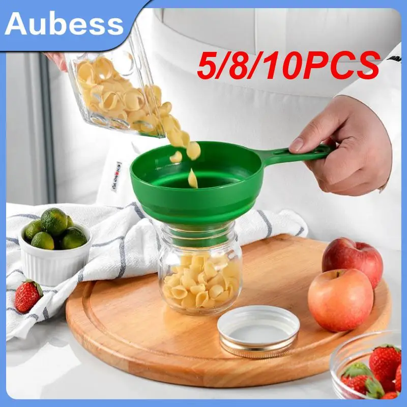

5/8/10PCS Funnel Silicone Folding Telescopic Funnel For Wide Mouth Jars Food Grade Spice Funnel Kitchen Tools