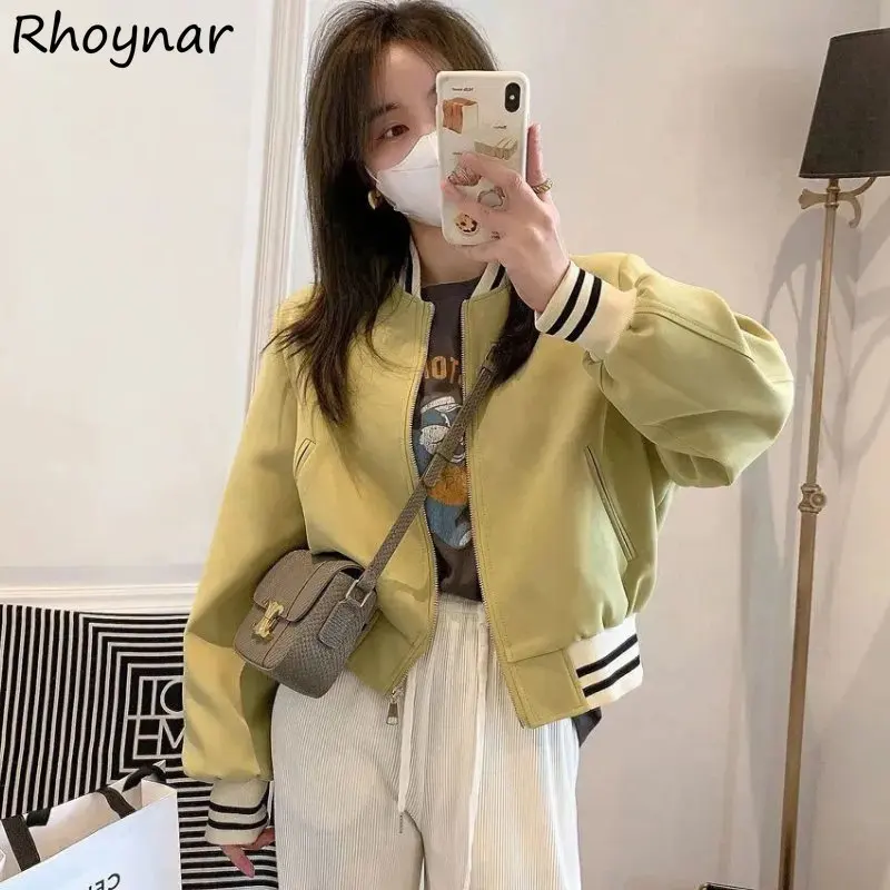 

S-3XL Cropped Jackets Women Baggy Teens Youth Preppy European Clothes Personal Spliced High Street Coats Temper Chaqueta College