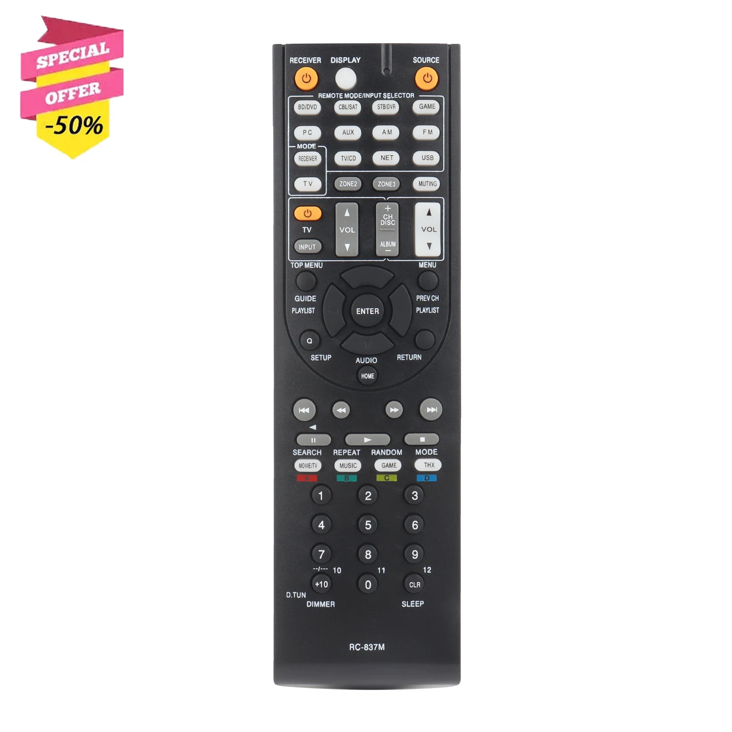 Новый ресивер RC-837M RC837M, пульт дистанционного управления, совместимый с Onkyo