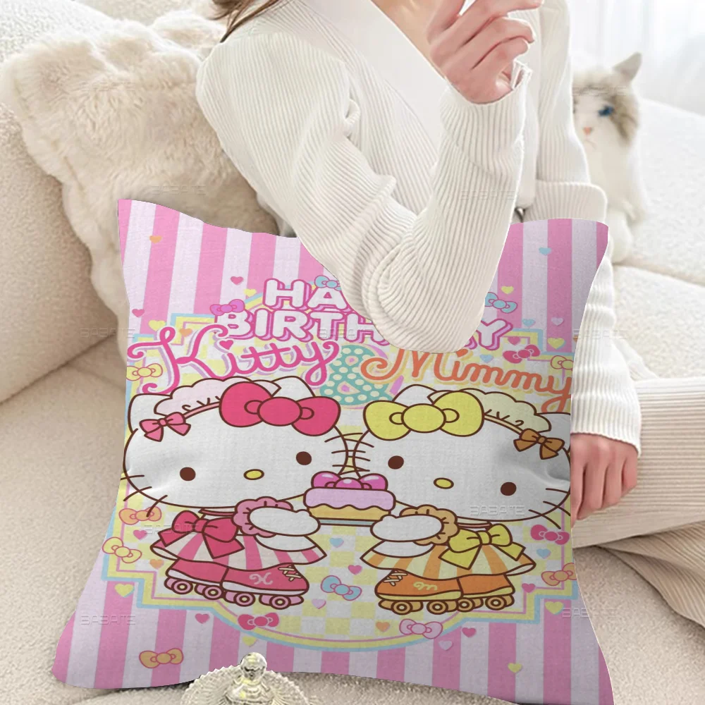 Kawaii K-Kitty Cartoon H-Hello Pillowcase Toon Gift Cushion Cover Bedroom Home Sofa Chair Seat Decor Pillow Case