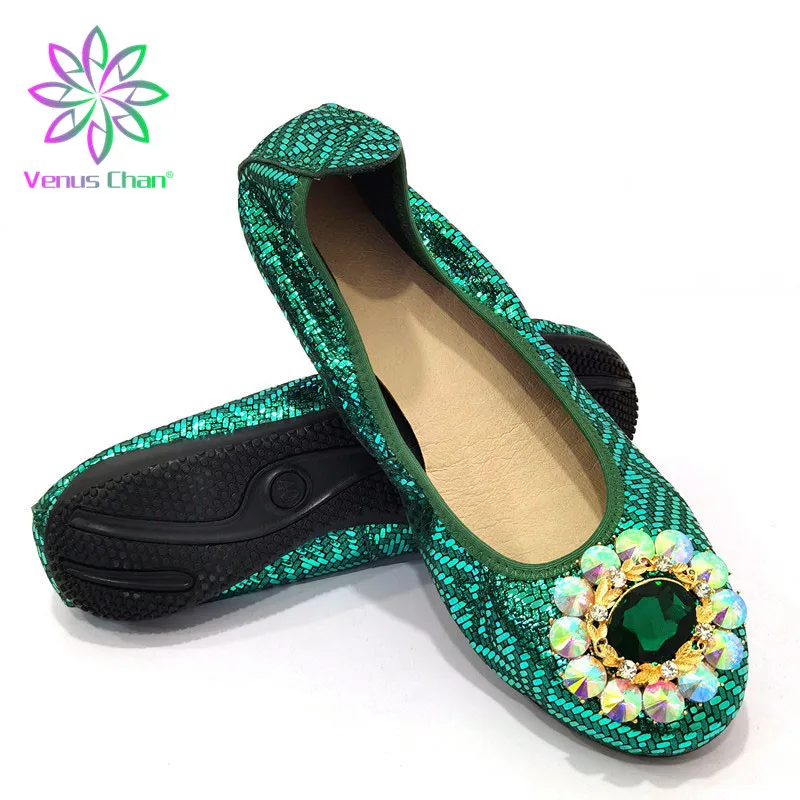 

Spring Party Wedding Banquet Rhinestone Flats High Quality Genuine Leather Soft Sole Ladies Loafers Women Casual Shoes Fashion