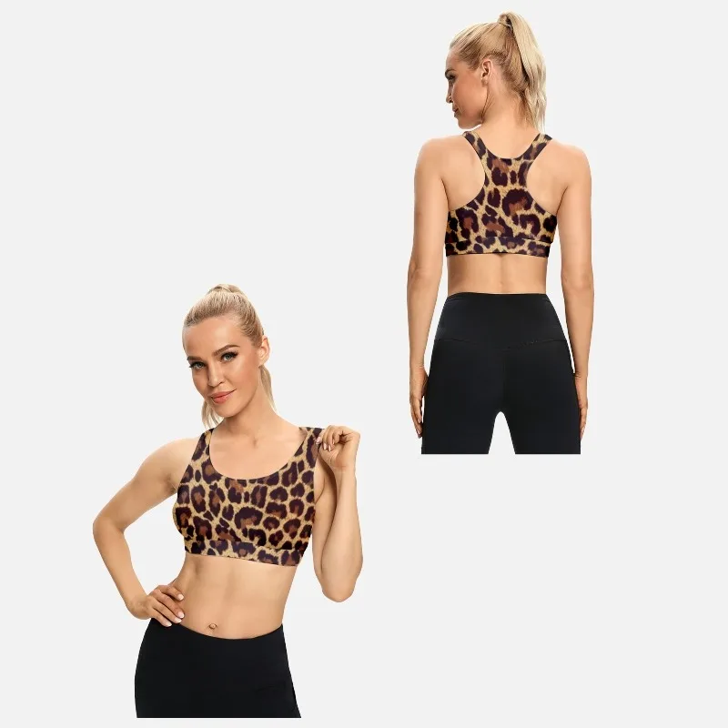 

Women Sports Leopard Print Tank Top Soft Comfortable Fitness Bra Gym Workout Yoga Vest
