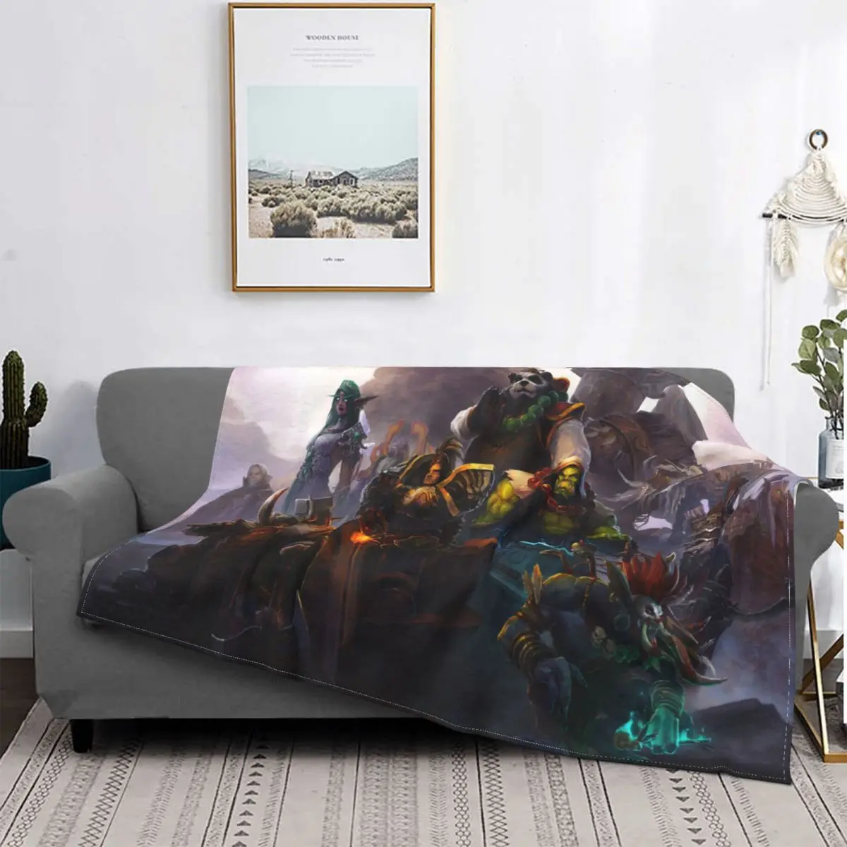 

Manta de franela para juegos de rol de World of Warcraft Druid, manta cálida para primavera y otoño, ropa de cama para invierno