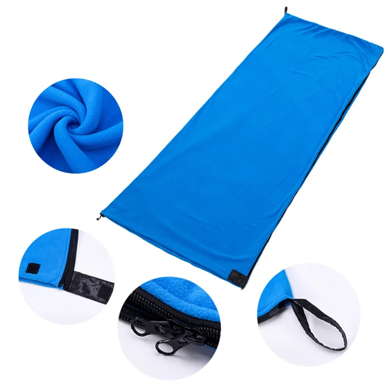Portable Ultra-light Polar Fleece Sleeping Bag Outdoor Camping Tent Bed Travel Warm Sleeping Bag Liner Camping Sport Accessories images - 6