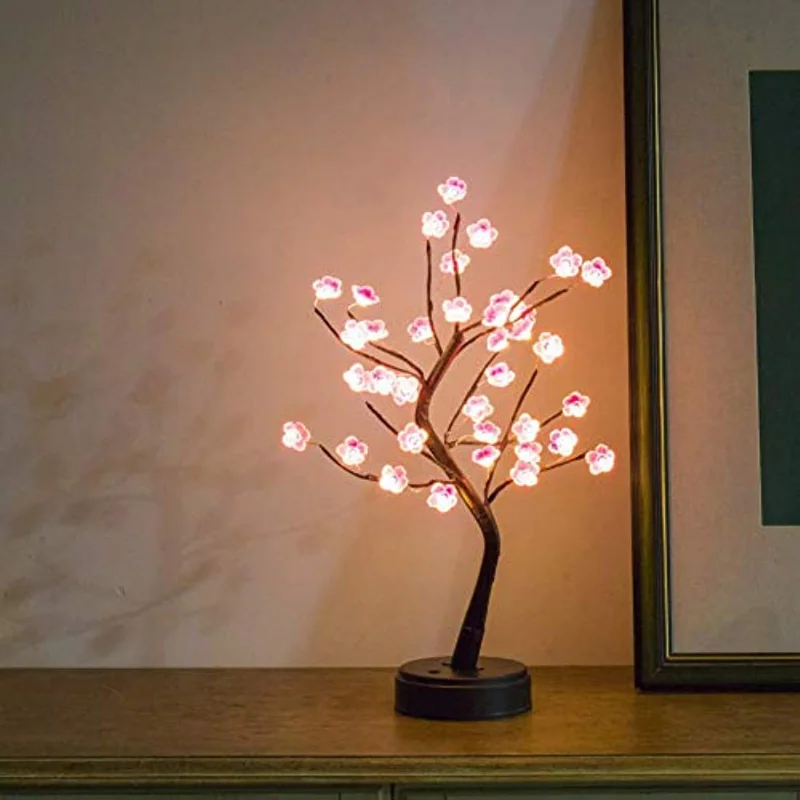 

Sakura bonsai tree lamp tree lamp Japanese decorative flower table lamp tree lamp modern home decoration interior decoration