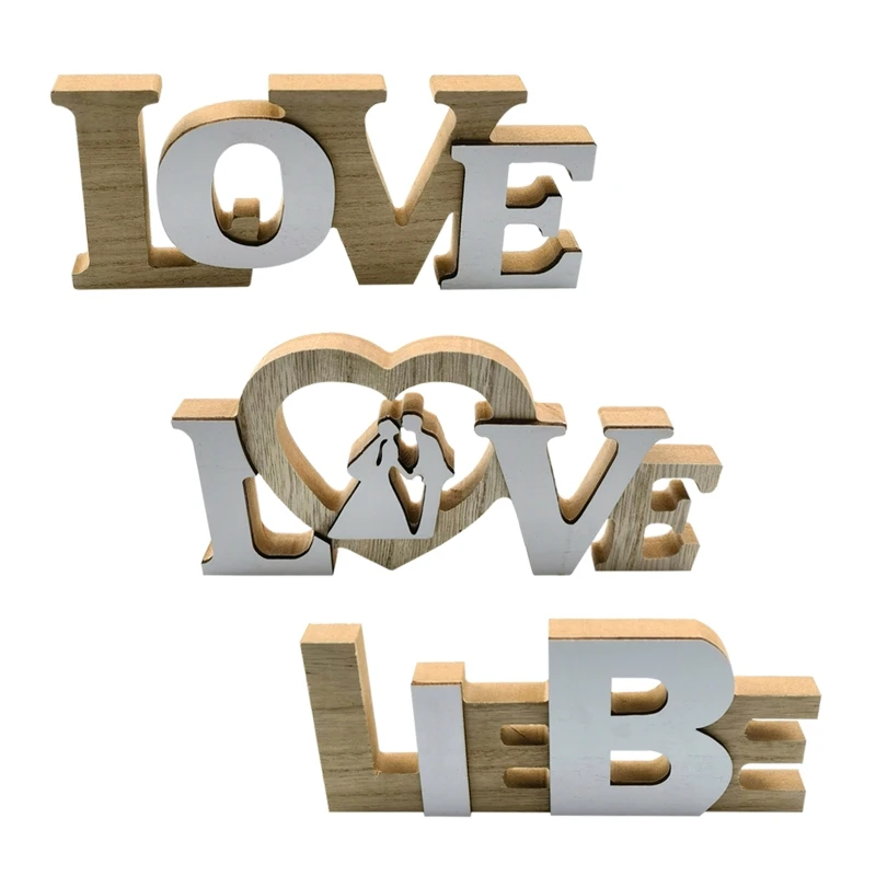 

Wooden Wedding Ornament LOVE Sign LOVE Words Desktop Table Centerpieces