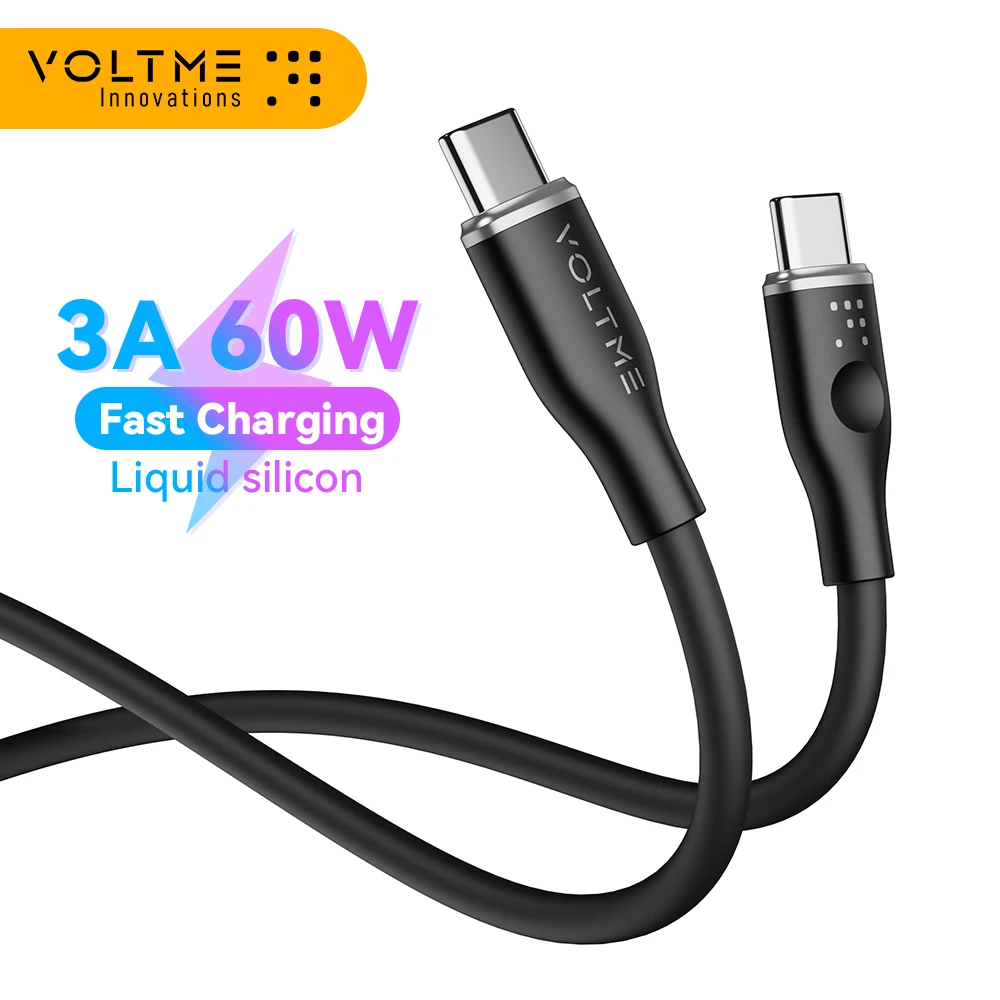 

VOLTME PD 60W USB C TO USB Type C Cable 3A Fast Charging Cable QC 4.0 Phone Charger Cord For Samsung S22 Ultra Huawei Xiaomi