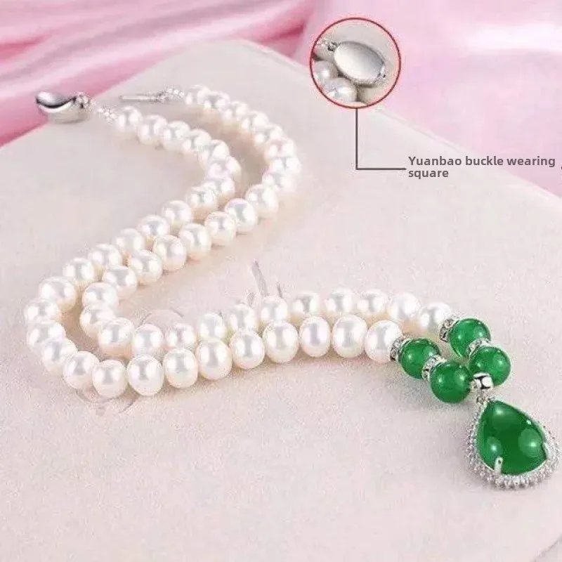 Ожерелье из натурального пресноводного жемчуга женская цепочка на ключицы