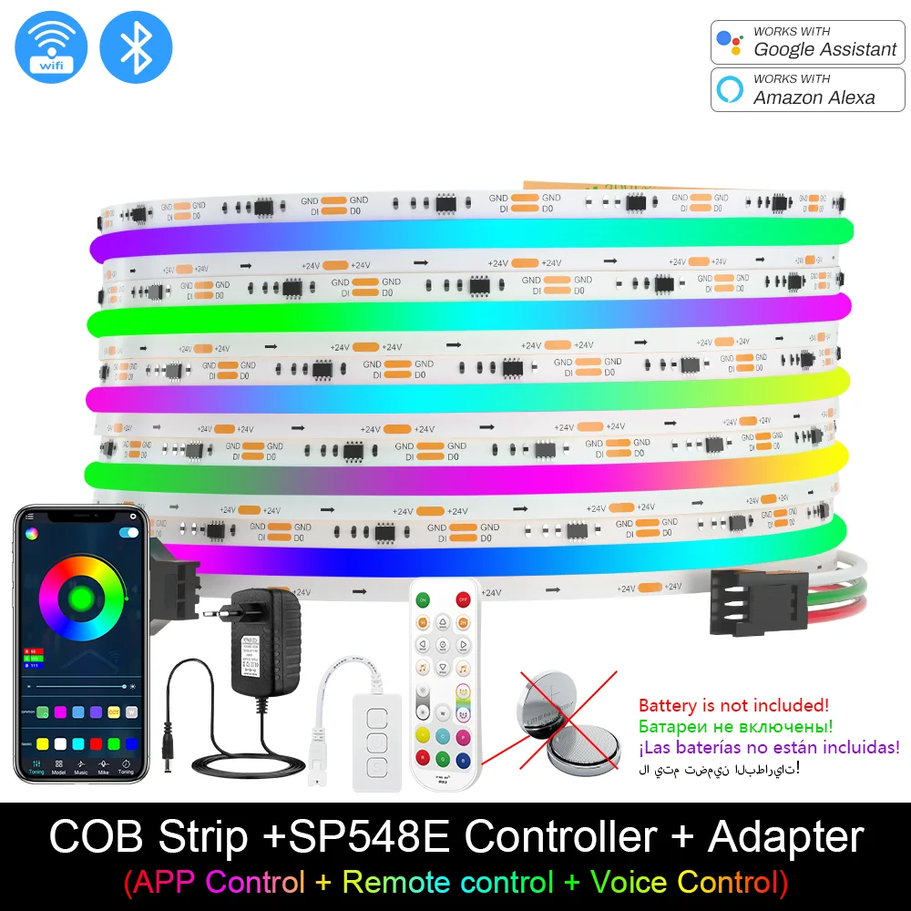 

RGBIC светодиодная лента KLA-FCOB 12/24В WS2811 1-5м
