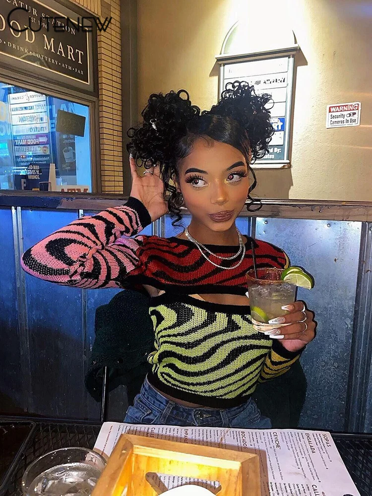 

Женский трикотажный топ в полоску, с длинным рукавом