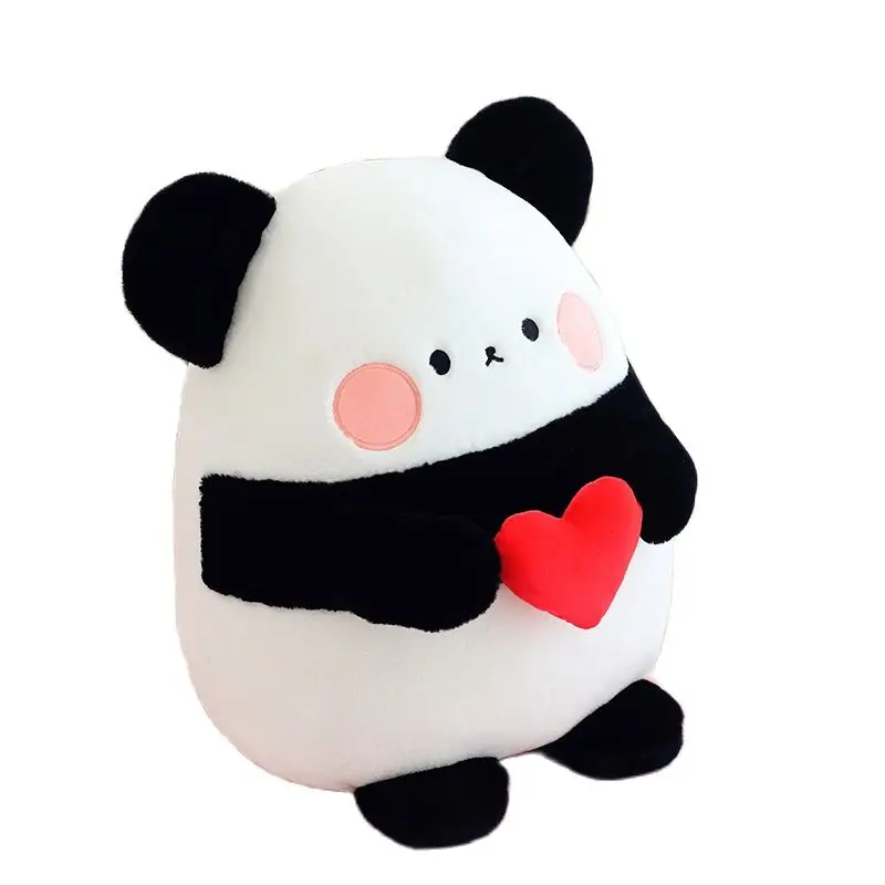 

20-40cm Kawaii Soft Stuffed Panda With Heart Doll Funny Cute National Treasure Zoo Bear Plush Toy Baby Kids Appease Pillow Gift