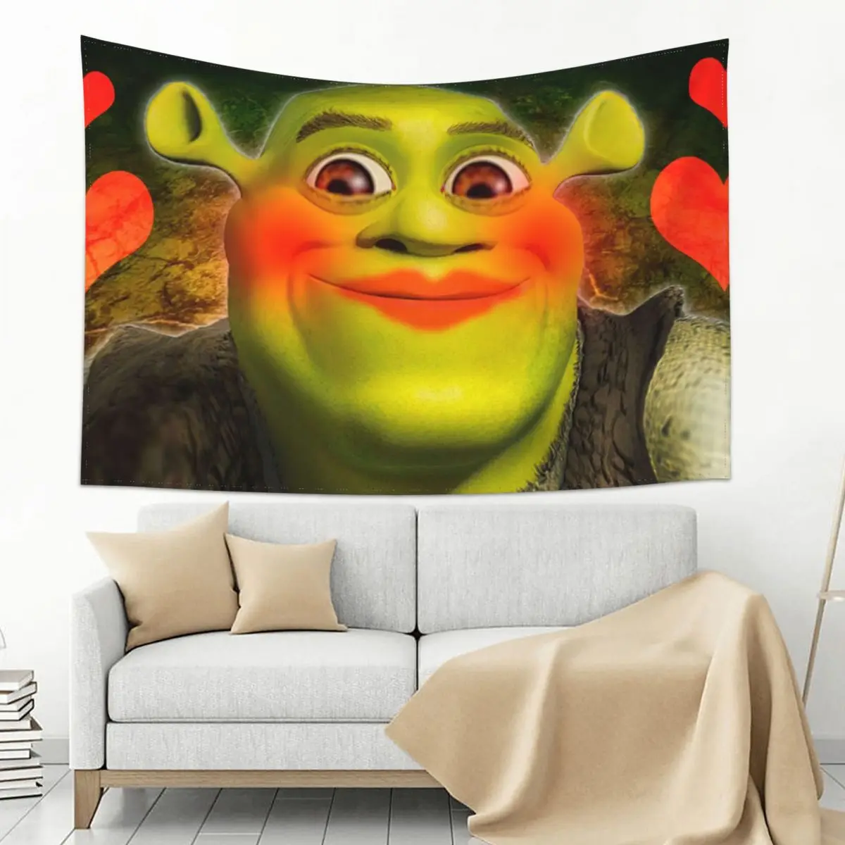 

Shrek Love Tapestry Colorful Polyester Wall Hanging Decoration for Bedroom Curtain Psychedelic Wall Tapestry
