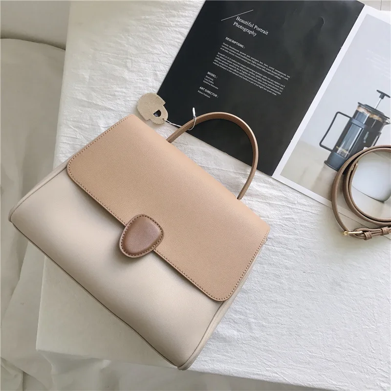 

OL commuting genuine leather top-handle handbag for women fashion elegant luxury design camel apricot shouder crossbody bag
