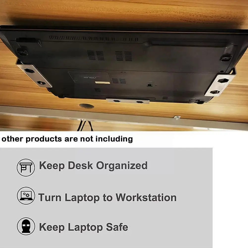 

Black/Silver Under Desk Laptop Storage Holder Mount Screw,Under Storage Bracket Racks Desk With Home Mount Laptop P3V1