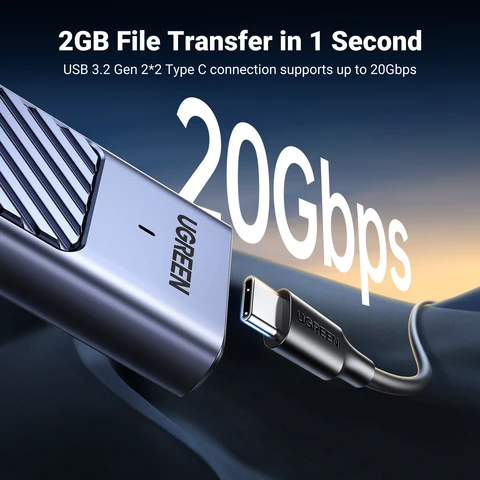 UGREEN M.2 NVMe SATA SSD адаптер корпуса 10 Гбит/с USB 3,2 Gen2 USB C внешний корпус поддерживает клавиши M и B & M