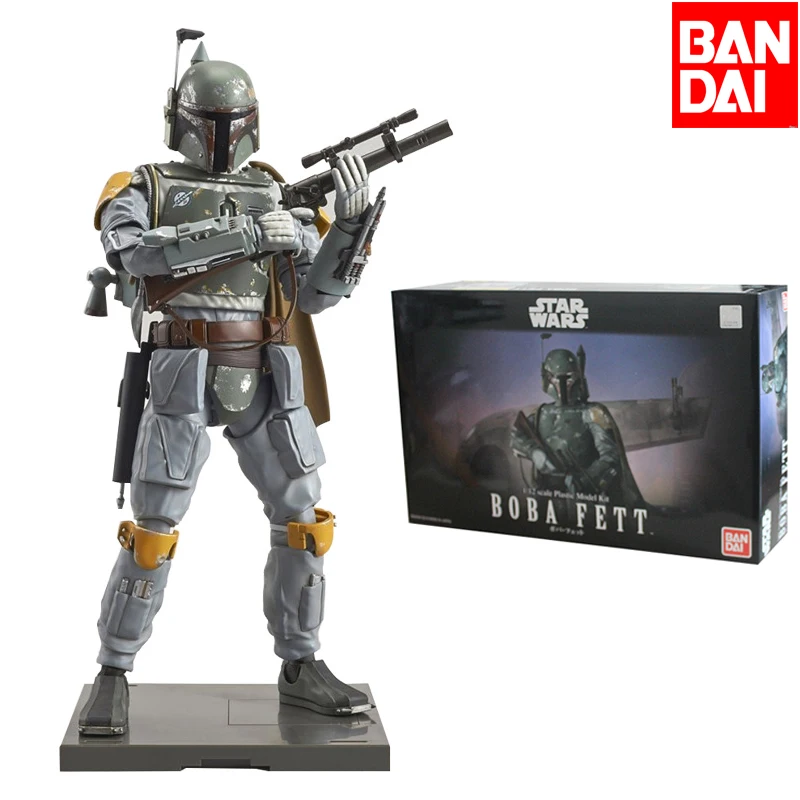 

In Stock Original Bandai STAR WARS: The Mandalorian Boba Fett Bounty Hunter Anime Figure Model Collecile Action Toys Gifts
