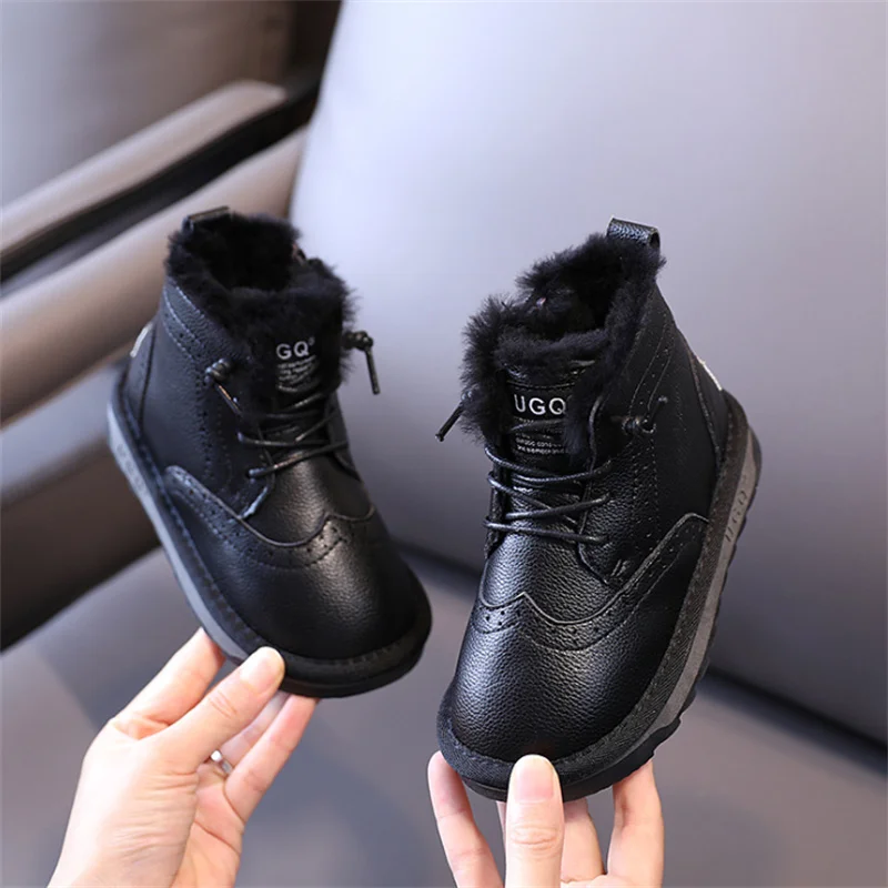 

Winter Children Snow Boots Plush Warm Cotton Shoes Outdoor Waterproof Ankle Boots Soft Bottom Casual Shoes for Baby Girl Boy