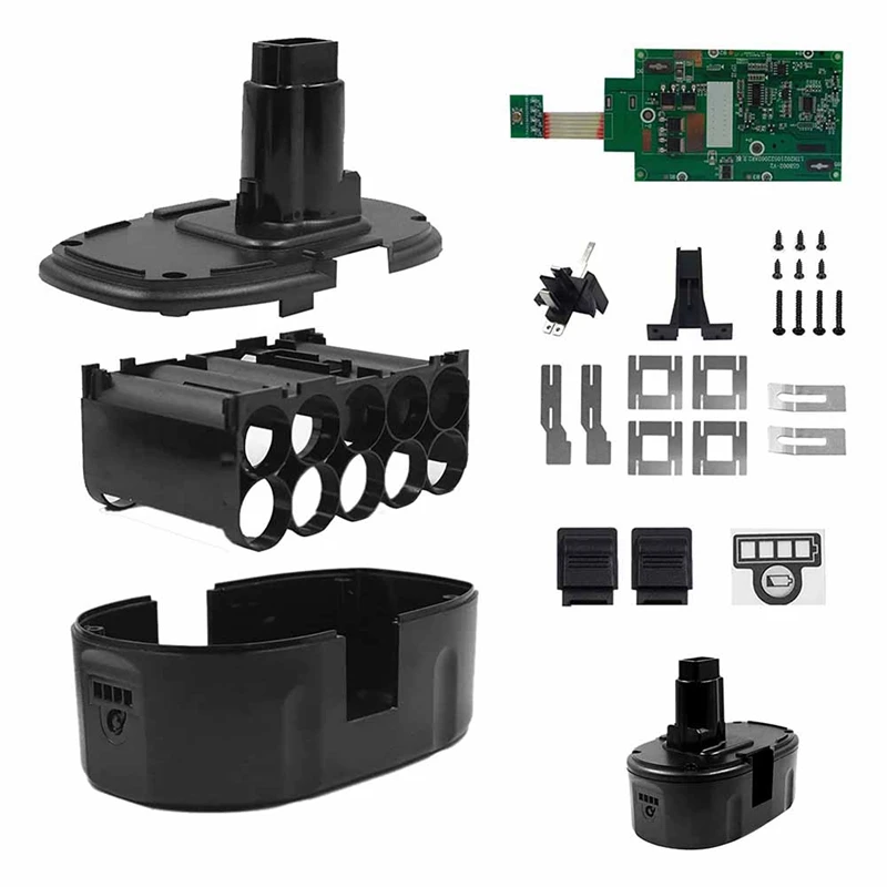

Li-Ion Battery Plastic Case Repair DIY Kit Replacement For Dewalt DC9096 DIY With PCB Charging Protection Circuit Board