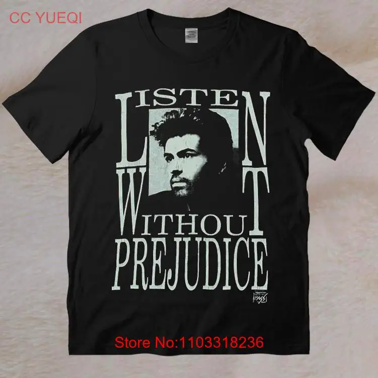 Черная футболка большого размера в ретро стиле с принтом Джордж Майкл 1990