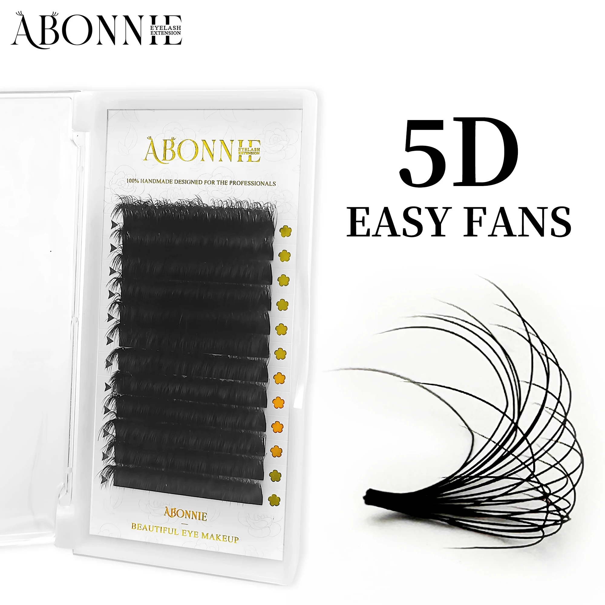 ABONNIE 5D Easy Fan Матовые черные ресницы Кашемировые цветущие наращивание ресниц