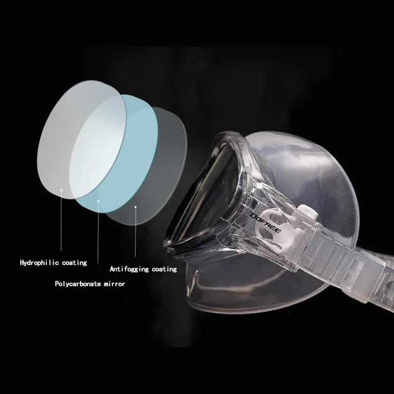 Очки для плавания с силиконовым ремешком большие незапотевающие