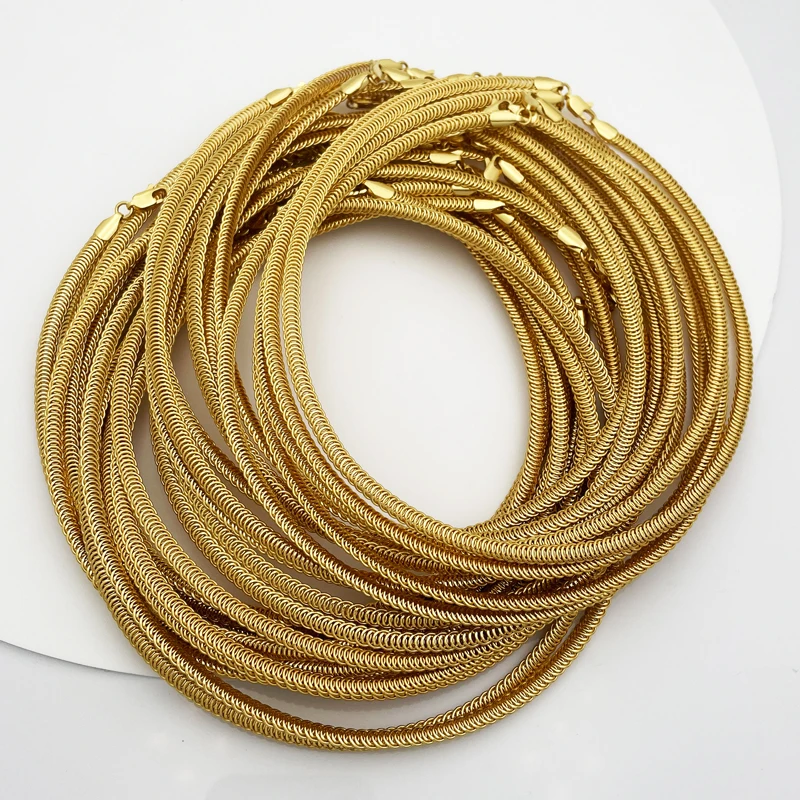 Gold Color women's Necklaces Snake Bone Chains Gifts Jewelry Accessories Wholesale Versatile 45 + 5CM