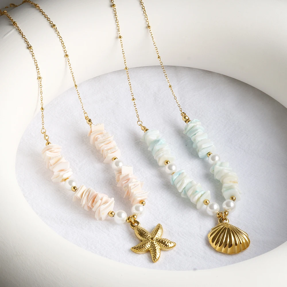 ZMfashion ожерелье из нержавеющей стали женское морская звезда кулон в виде ракушки