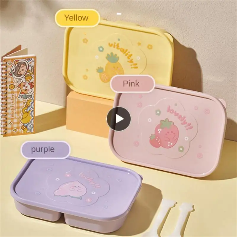 

Yellow Microwave Refrigeration Lunch Box Dog Partition Student Lunch Box Multi-color Optional Maternal And Baby Food Grade Pp