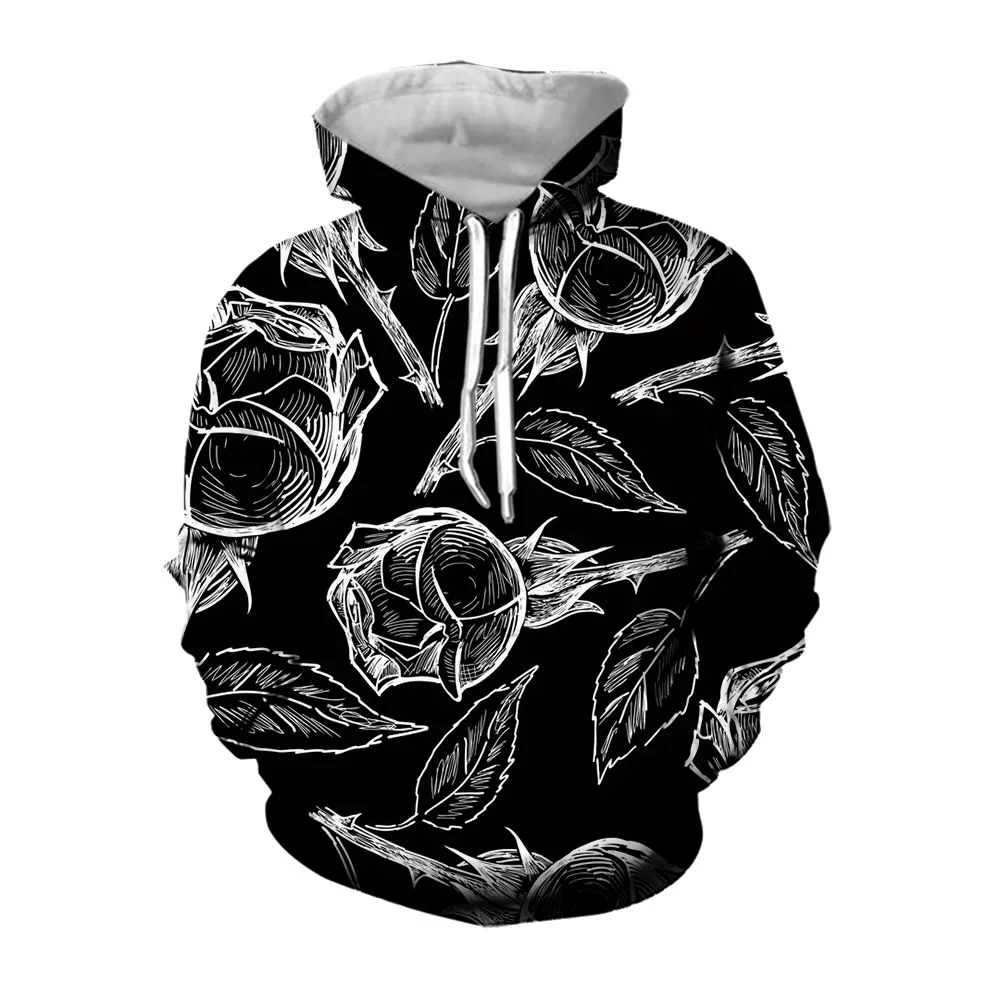 

Jumeast 3D Thorns Print Men's Hoodie Plant Theme Pattern Hooded Sweatshirt Baggy Oversized Hoodies For Men Streetwear Clothes