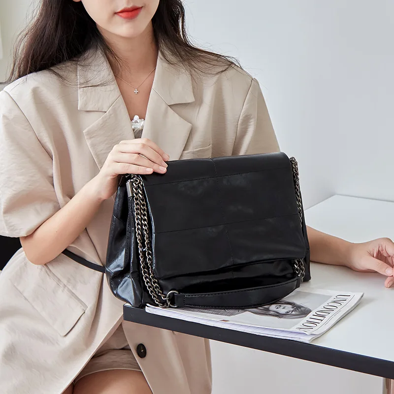 Luxury Handbag Women Bags Designer Vintage Shoulder Bag Thick Chain Messenger Bags Soft Flap Shoulde