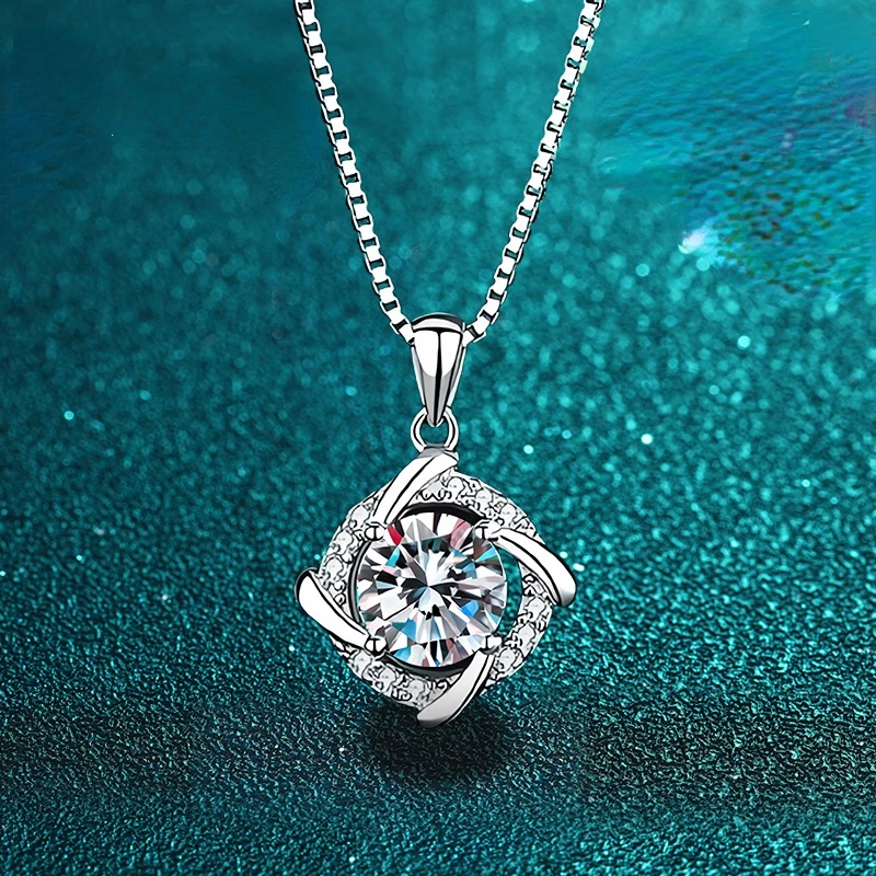 

Женское ожерелье из серебра 925 пробы, с муассанитом