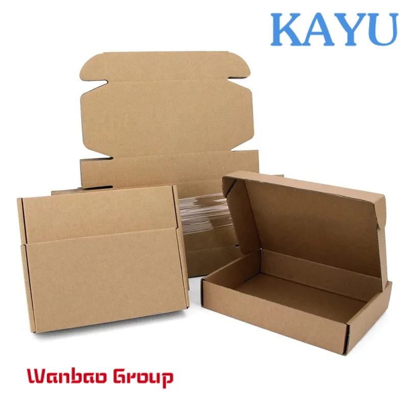 Kraft Corrugated Box Manufacturer Simple Easy Folding Book Shaped Delivery Carton Corrugated Black White Brown Shipping Boxes