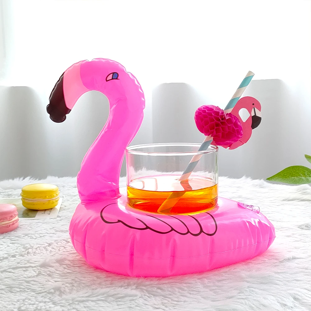 

Hawaii Luau Party Flamingos/Pineapple/Coconut Plastic Drink Cups Inflatable Pool Float Cup Holder Summer Beach Party Supplies