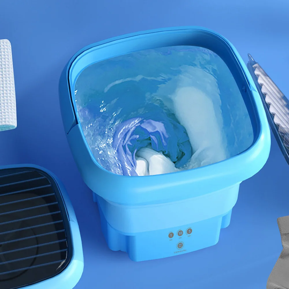 Портативное ведро для стирки одежды складная переносная стиральная машина сушки