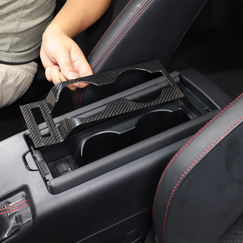 

Для Toyota 86 GT86/Subaru BRZ 2022 Автомобильная Центральная панель управления водяной чашкой наклейка Рамка из настоящего углеродного волокна (ручная передача)