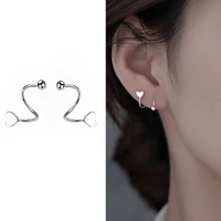 2022 trendy new arrival stud earrings fashion metal women classic spring summer irregular silver color heart cute female jewelry