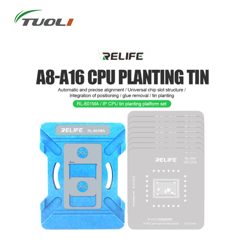 

SUNSHINE RL-601MA tool is suitable for iPhone A8-A15 motherboard chip CPU tin planting steel mesh set