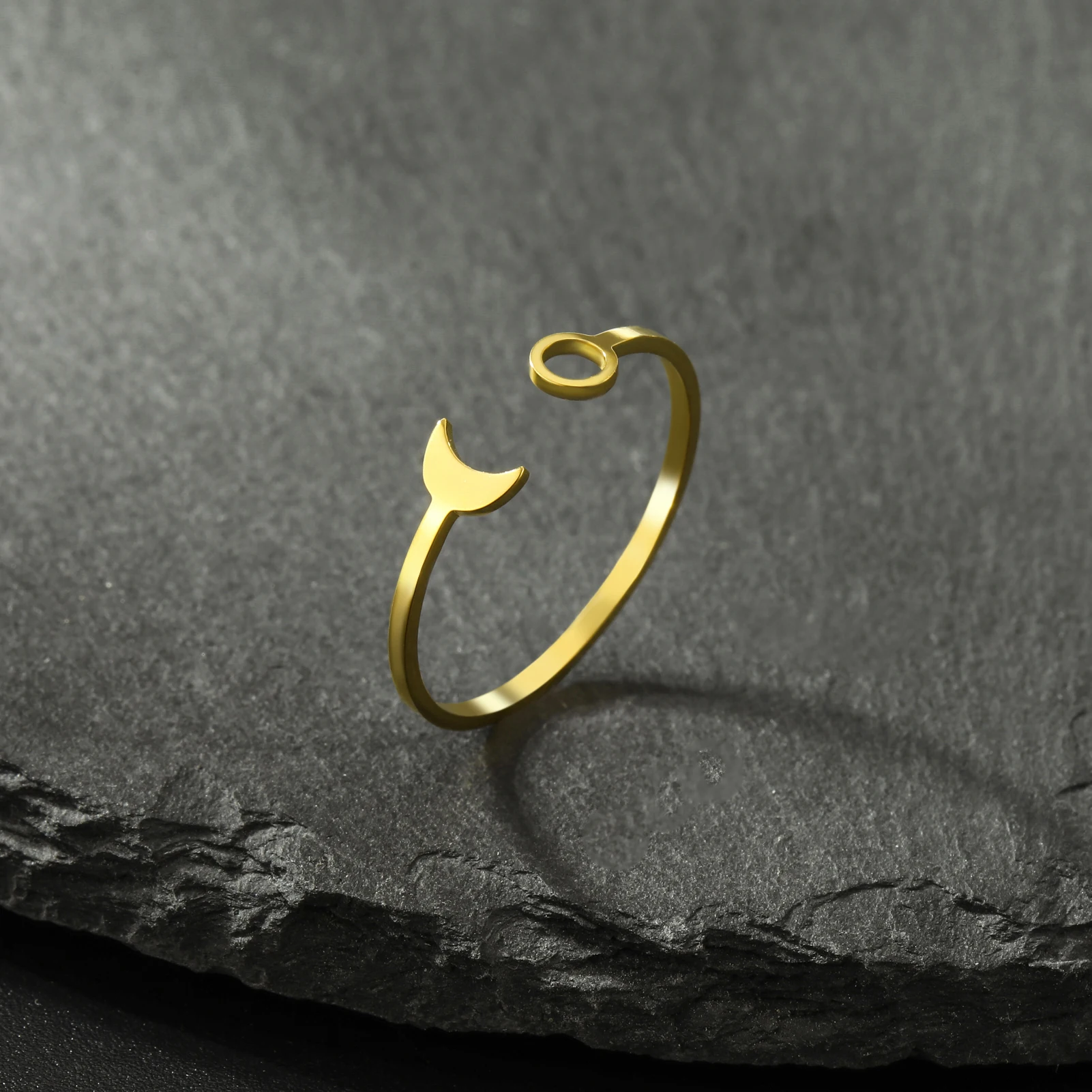 Женское кольцо с полумесяцем Dreamtimes минималистичное из нержавеющей стали модель