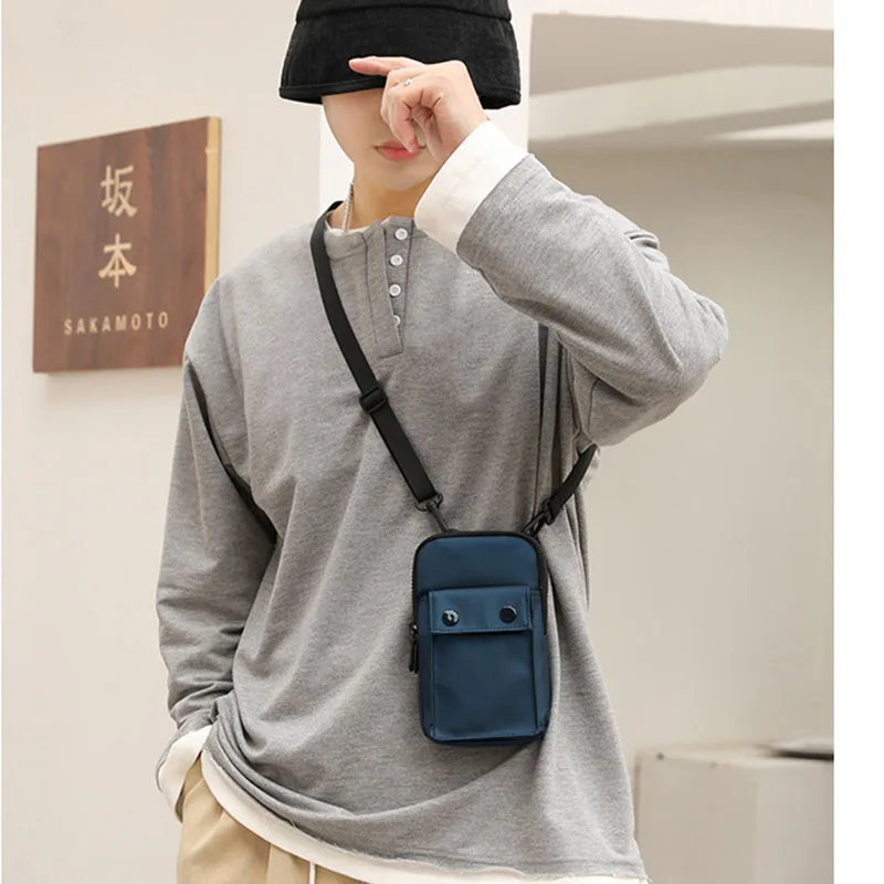 High Capacity Shoulder Male Nylon Waterproof Design Messenger  Bags Mens Fashion Mini Business Crossbody Bag Small Briefcase Men
