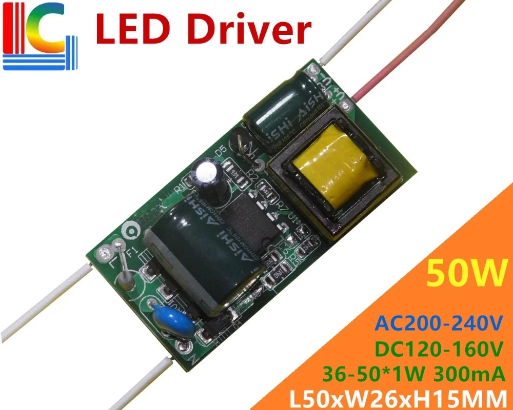 

AC 200V to 240V 36W 42W 48W 50W Lighting Transformer BP2857D LED Driver Output 300mA Constant current Power Supply 120V to 160V