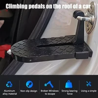 universal foldable auxiliary pedal roof foldable car vehicle folding step ladder metal foot pegs easy access car accessories