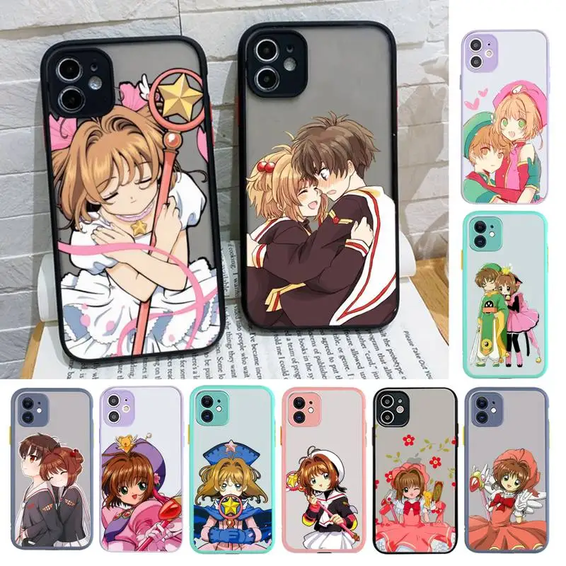 

Card Captor Sakura Anime Phone Case for iPhone X XR XS 7 8 Plus 11 12 13 pro MAX 13mini Translucent Matte Case