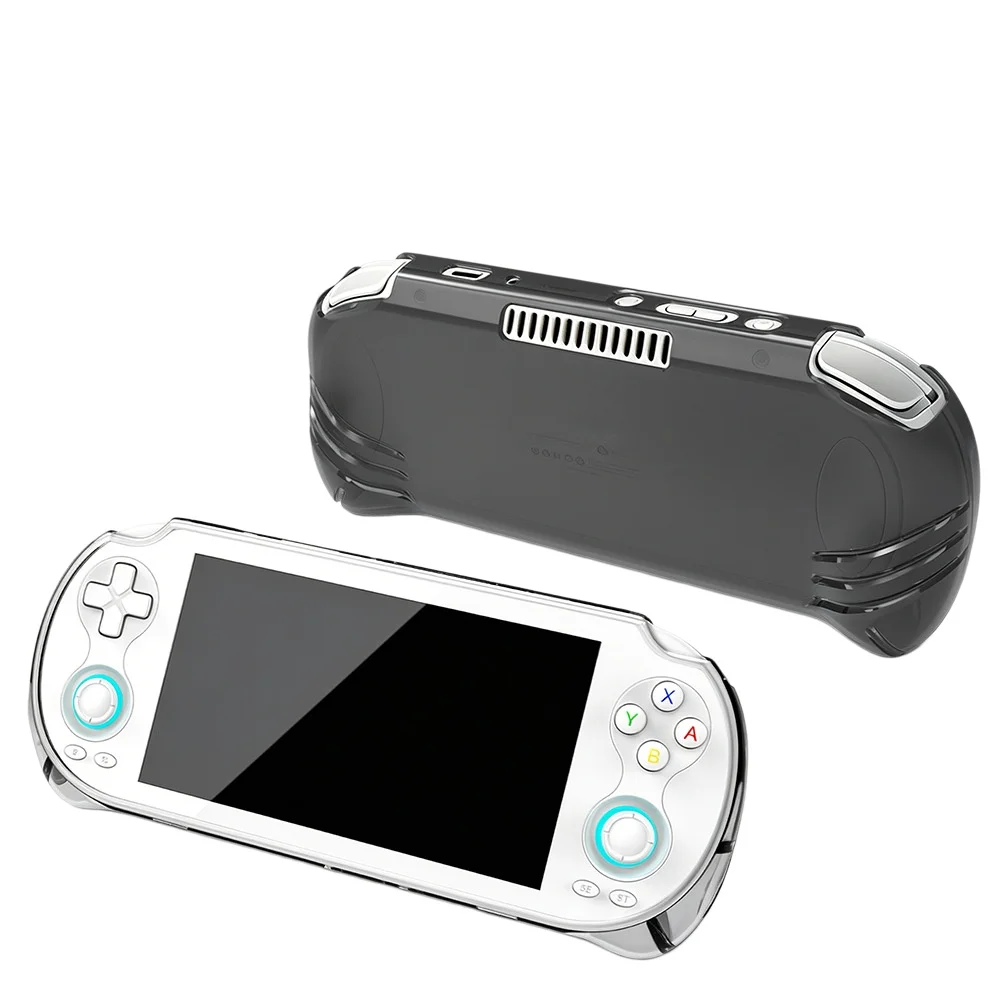 Фото Прозрачный охлаждающий чехол из ТПУ для игровой консоли Anbernic RG VITA PRO/RG VITA, защитный чехол от падения, прозрачный черный №2