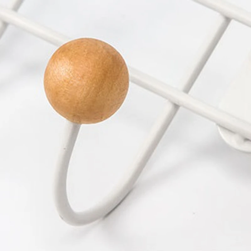 5 крючков над дверной вешалкой с деревянными шариками многофункциональный