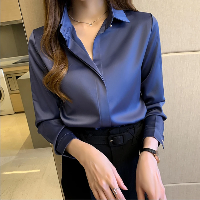 

Spring Summer Women Long Sleeve Commuter Solid Chiffon Shirt Womens Tops Blouse Women Camisas Mujer Blusas Chifon Elegantes C477